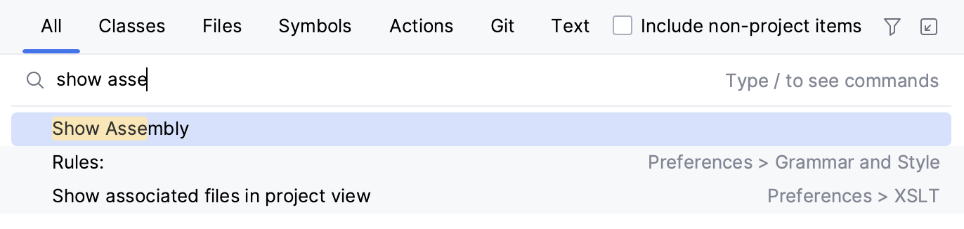 The Show Assembly action The Show Assembly action