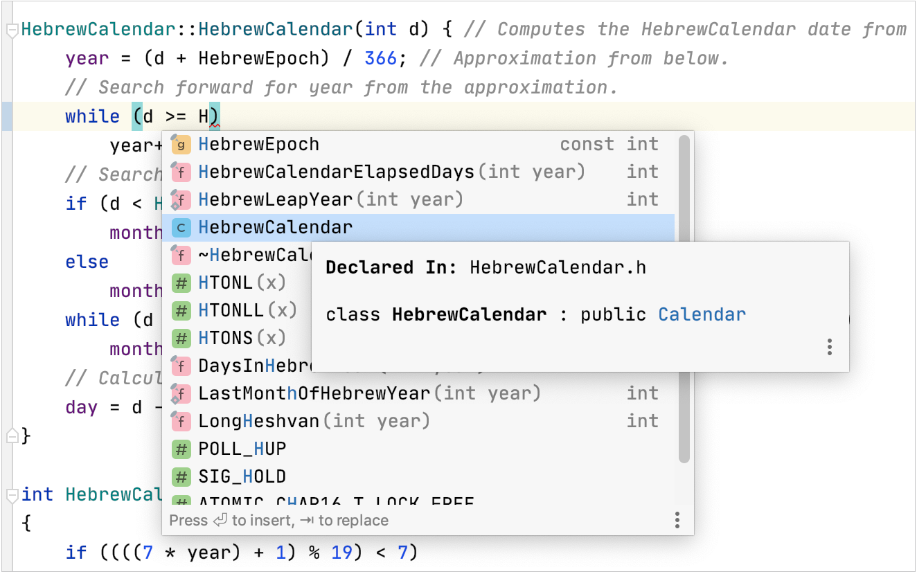 Quick documentation for an item in the suggestion list Quick documentation for an item in the suggestion list