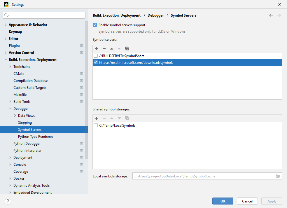Symbol servers Symbol servers