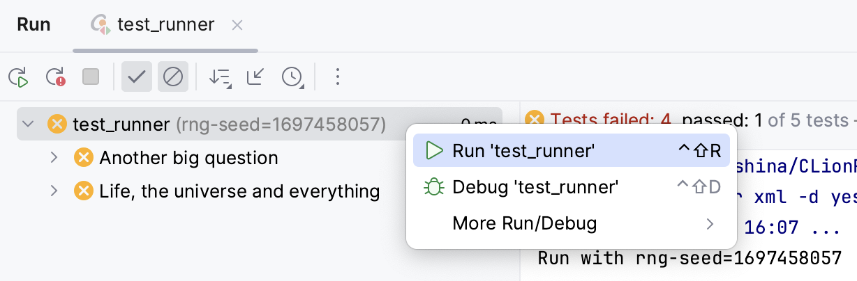 Rerun tests with the fixed seed Rerun tests with the fixed seed