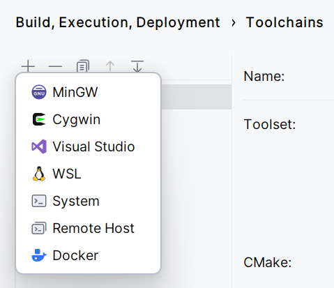 Windows toolchain options Windows toolchain options