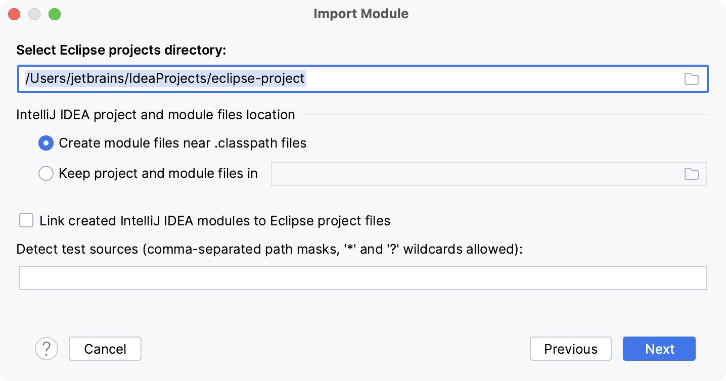 Importing a project from Eclipse as a module Importing a project from Eclipse as a module