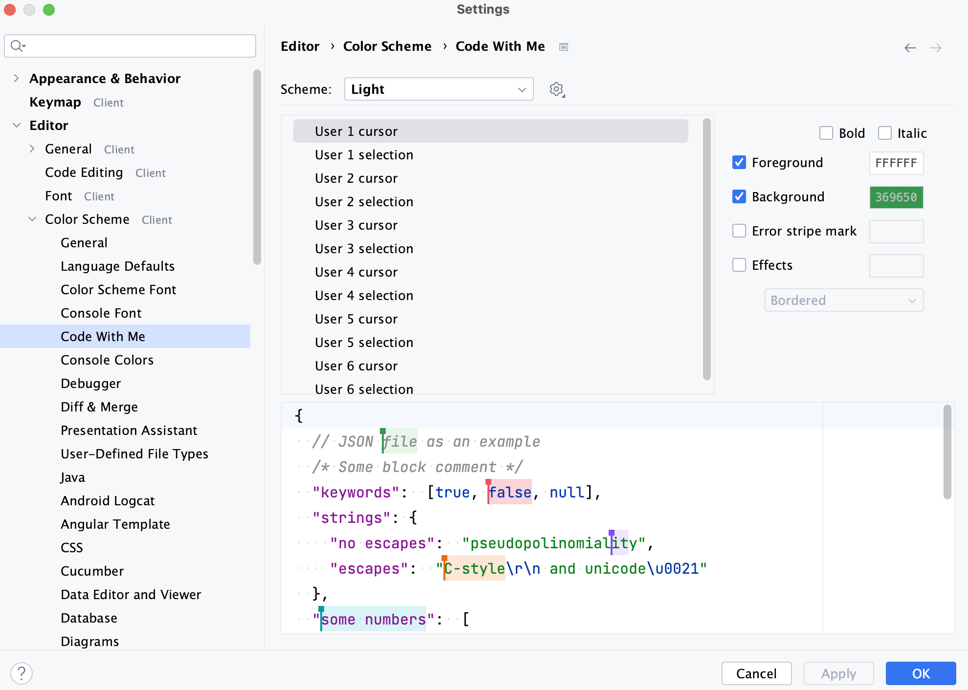 the Editor settings the Editor settings