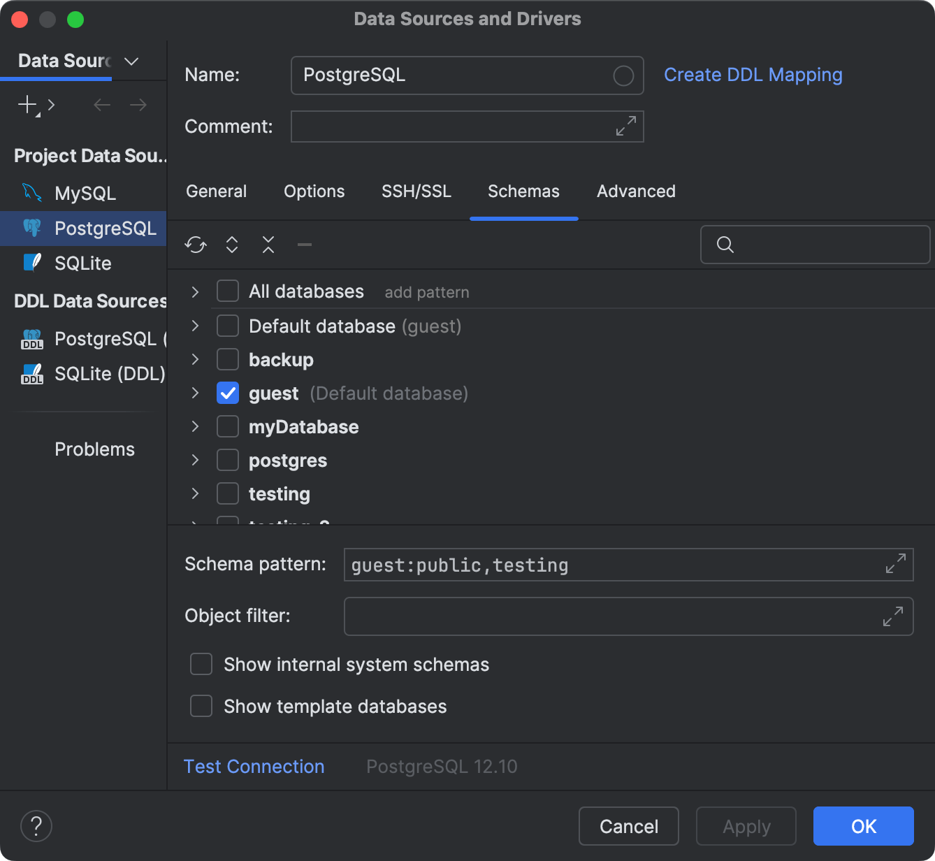 Data Sources and Drivers dialog | PyCharm Documentation