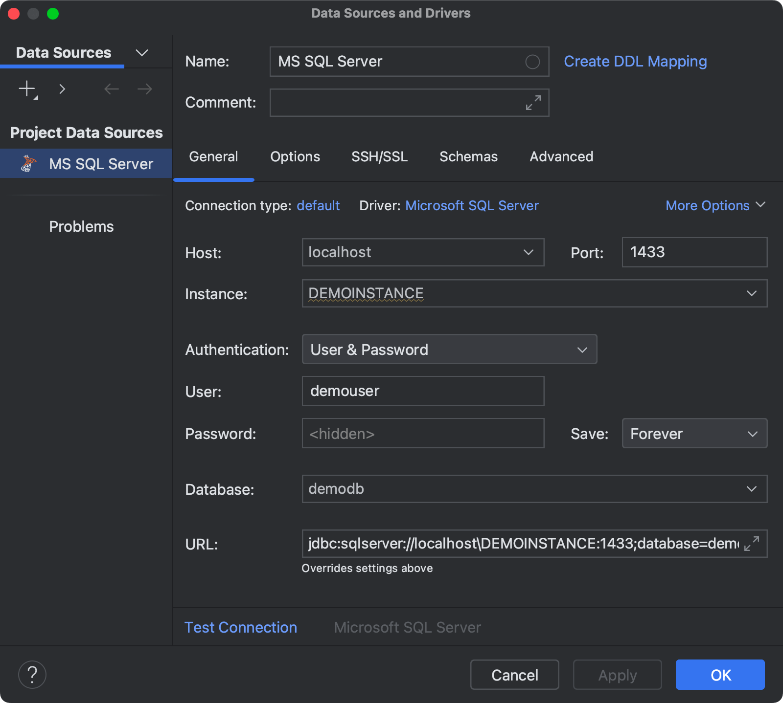 Microsoft SQL Server | DataSpell ドキュメント