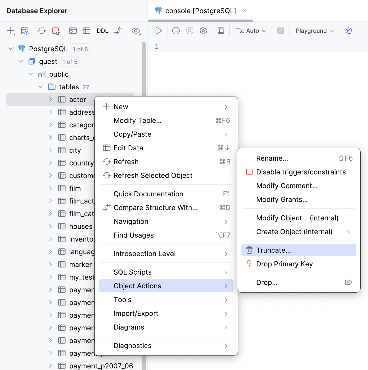 Remove all rows in a table