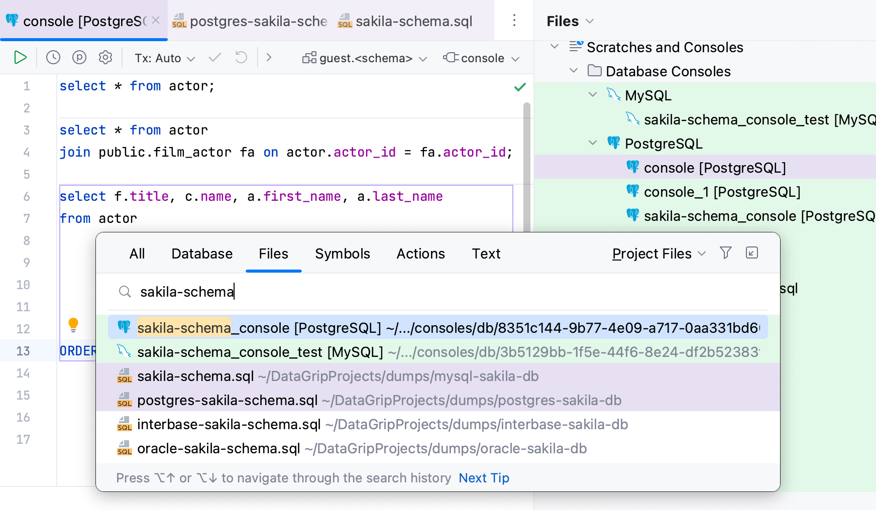 Scope highlighting in the editor tabs and search results Scope highlighting in the editor tabs and search results