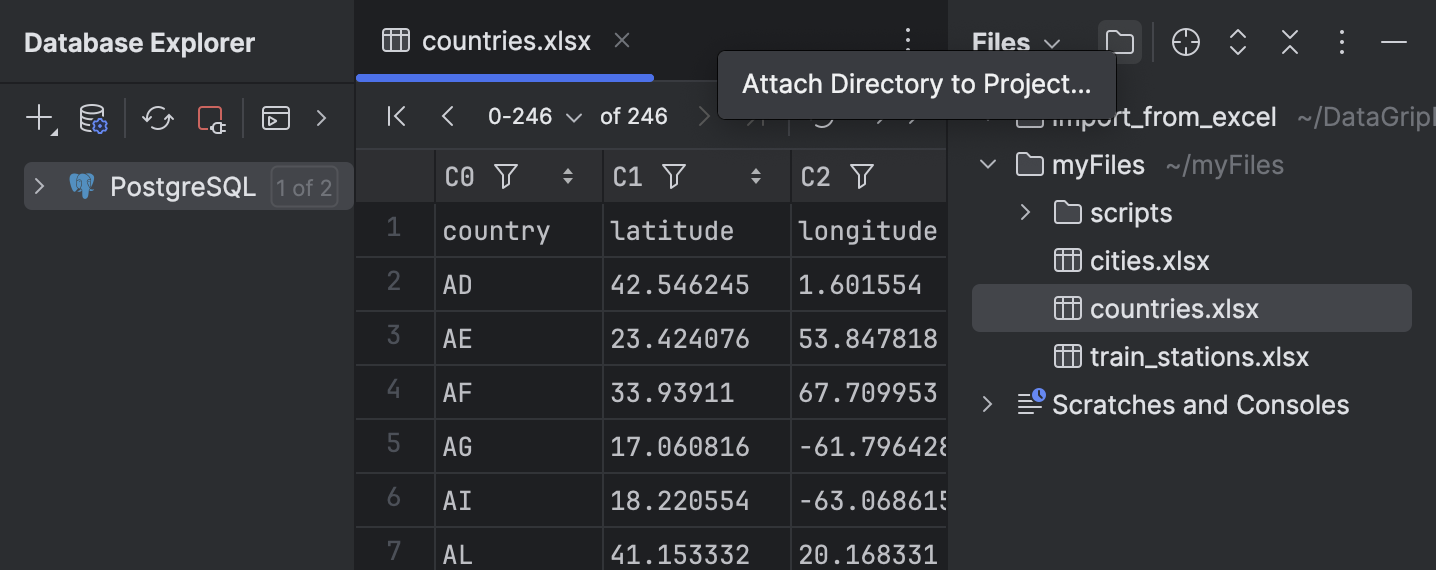 Use Files tool window | DataGrip Documentation