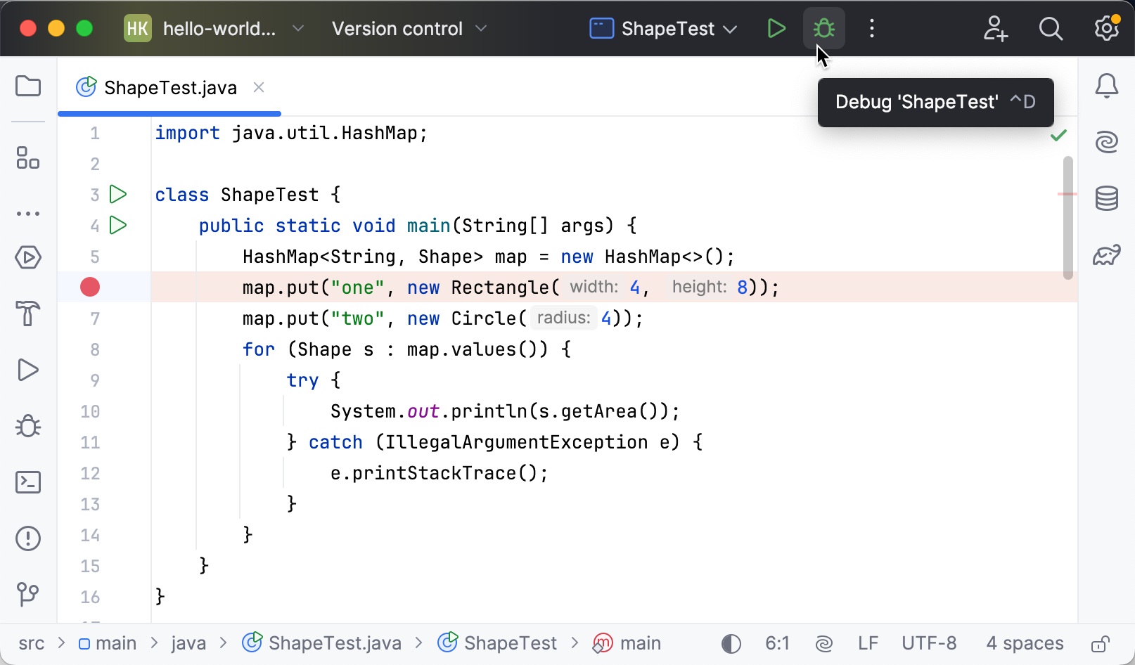 Run widget on the main toolbar Run widget on the main toolbar