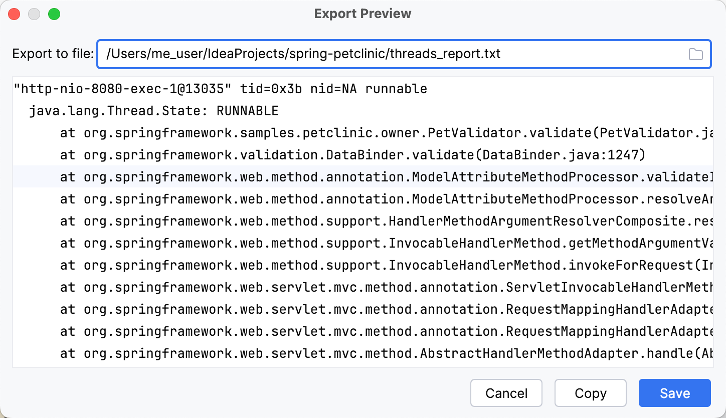 Export Preview dialog Export Preview dialog