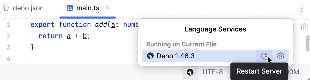 Restart Deno Language Server Restart Deno Language Server