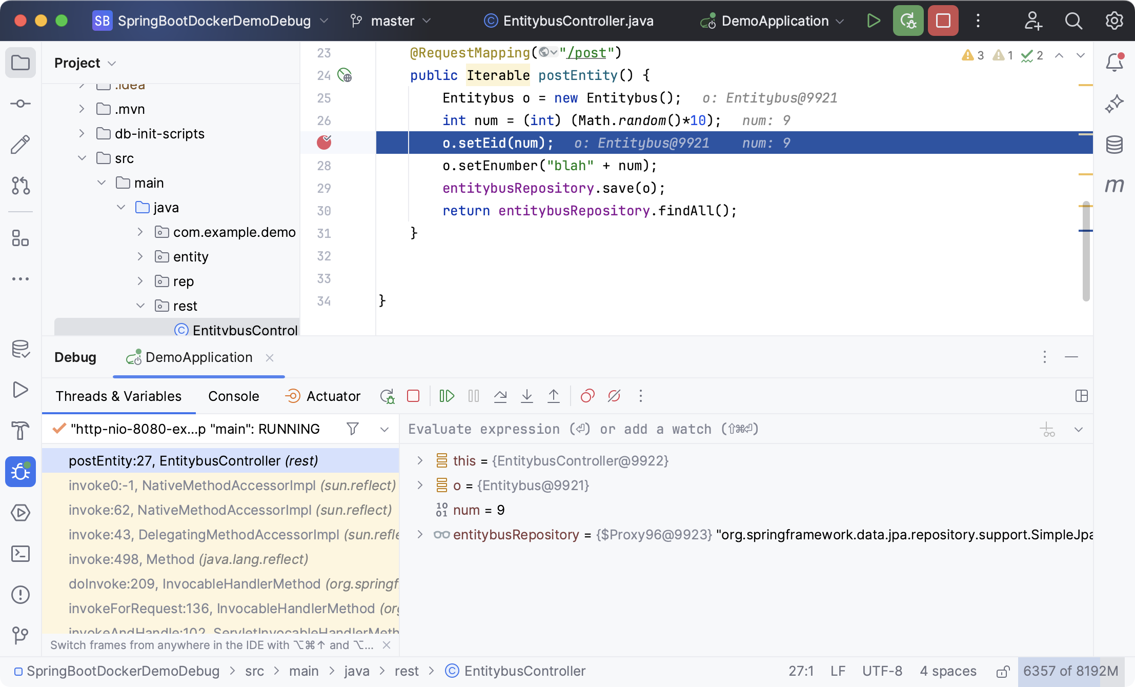 Spring Boot application suspended at breakpoint Spring Boot application suspended at breakpoint