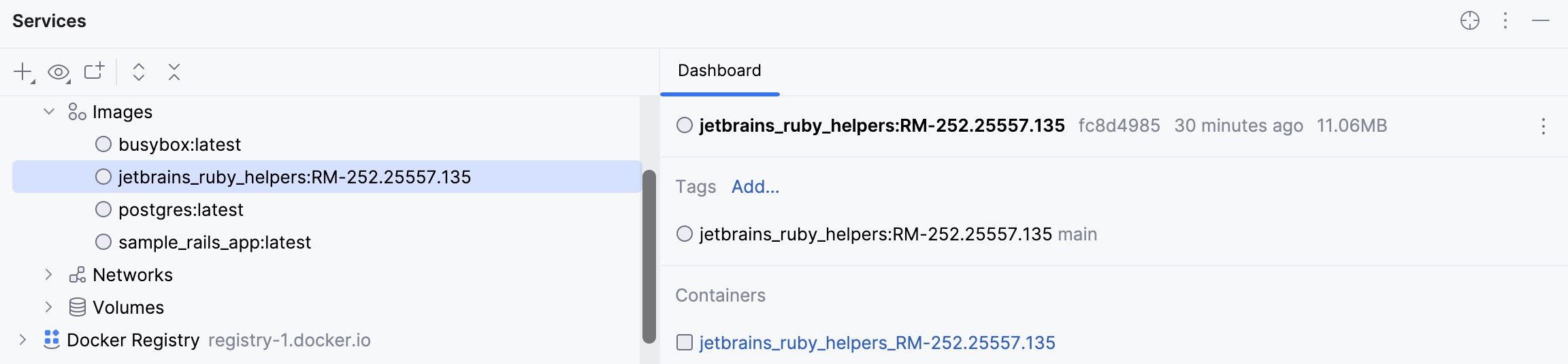 Docker tool window Docker tool window