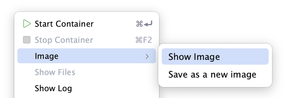 Show image that was used to run the Docker container Show image that was used to run the Docker container
