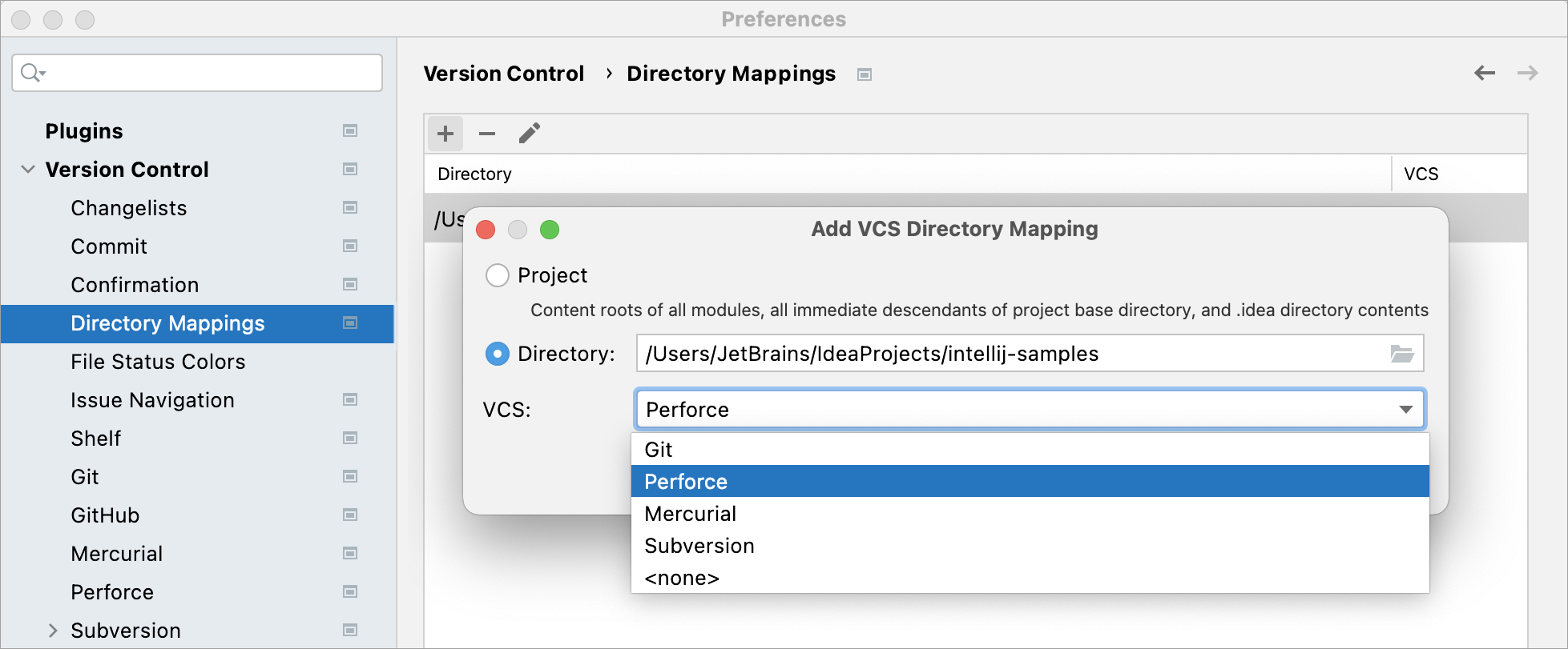 Enabling Perforce integration for directory Enabling Perforce integration for directory