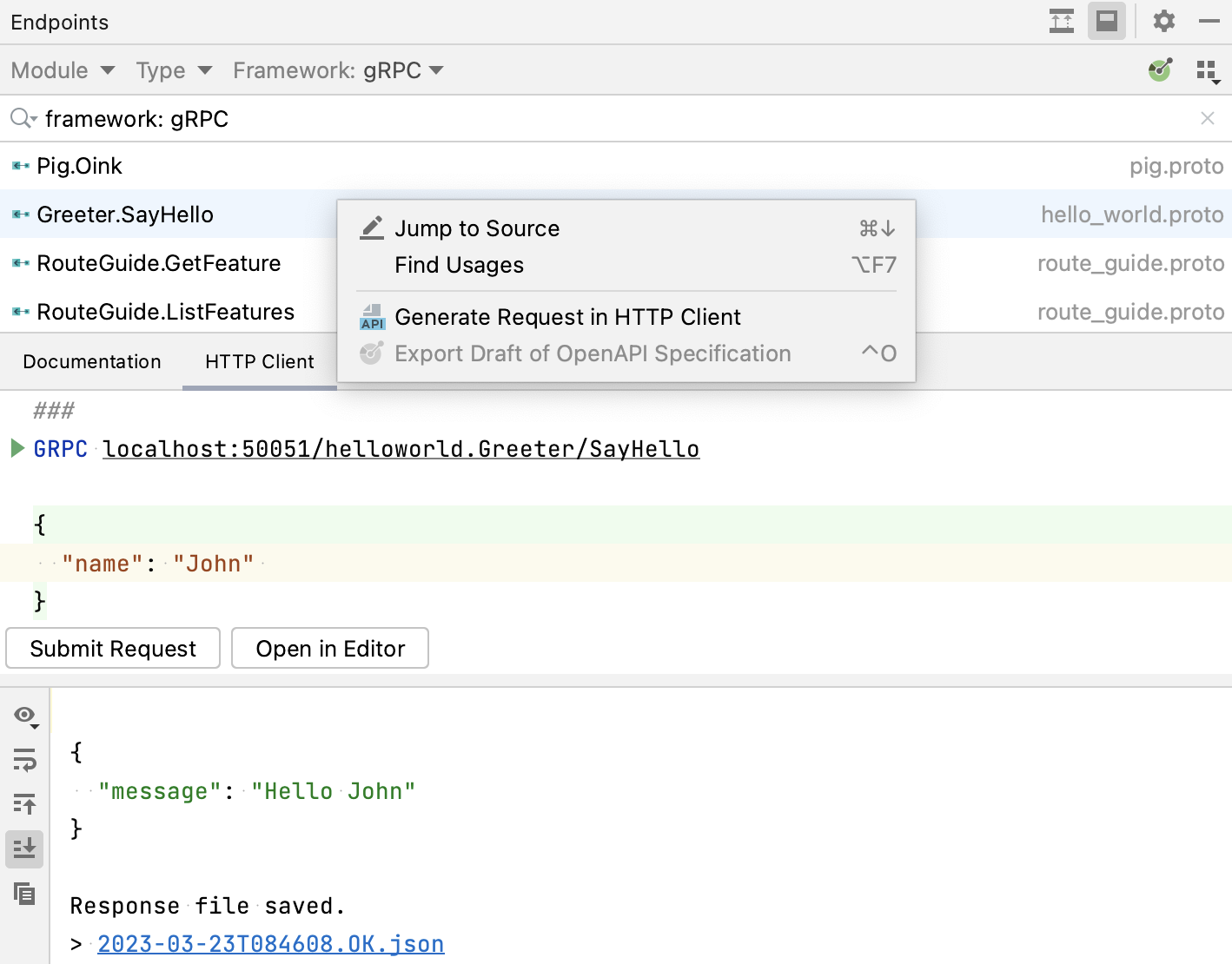 the HTTP Client tab the HTTP Client tab