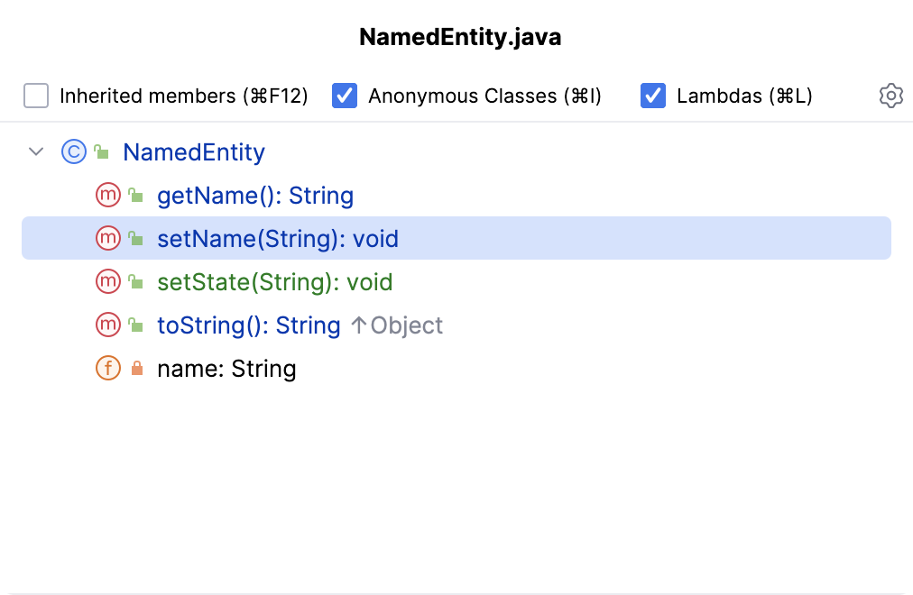 Structure popup Structure popup