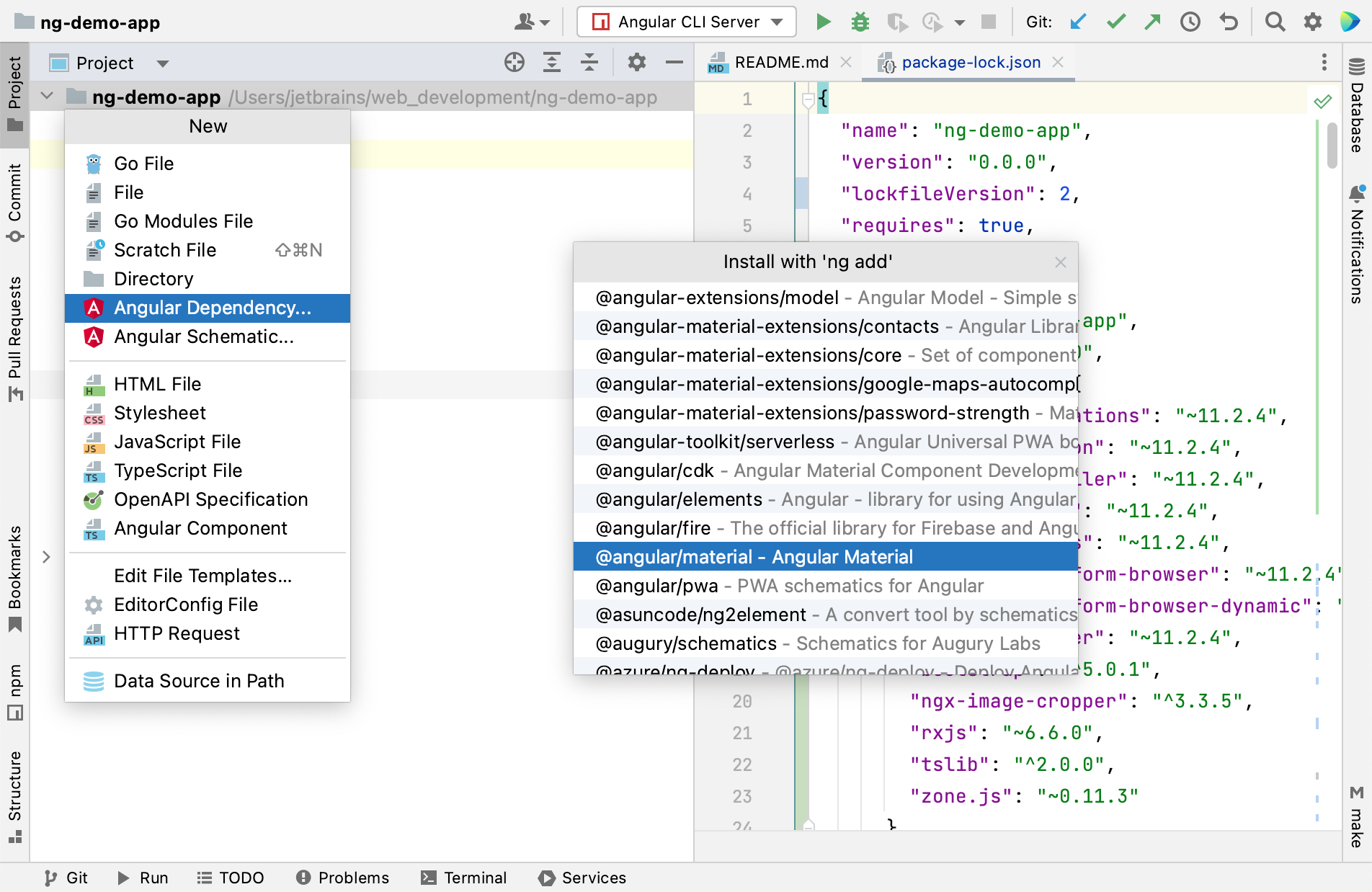 将 Angular Material 添加到一个项目中使用 ng add 将 Angular Material 添加到一个项目中使用 ng add