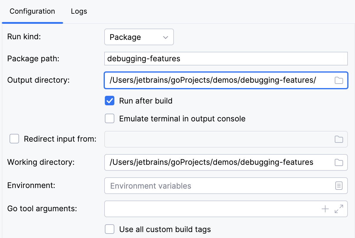 Change the output directory of the application binary Change the output directory of the application binary
