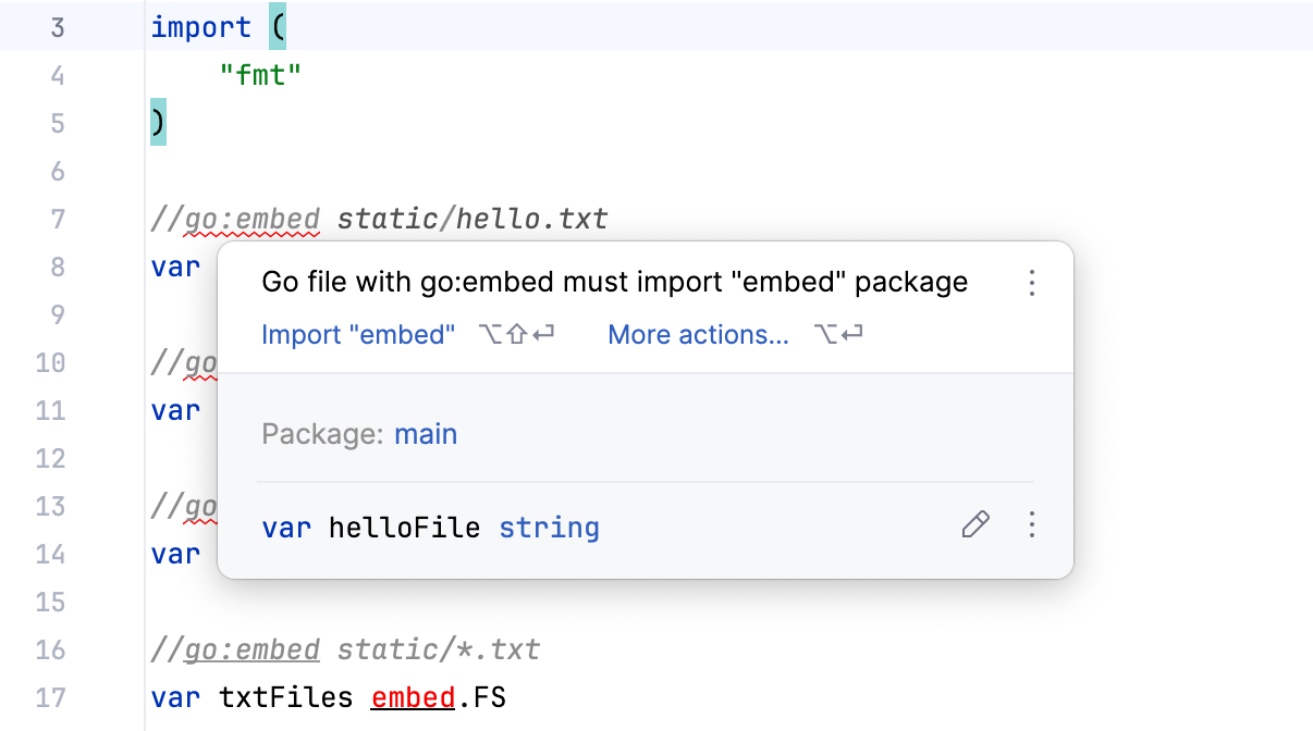 缺少 embed 包 缺少 embed 包