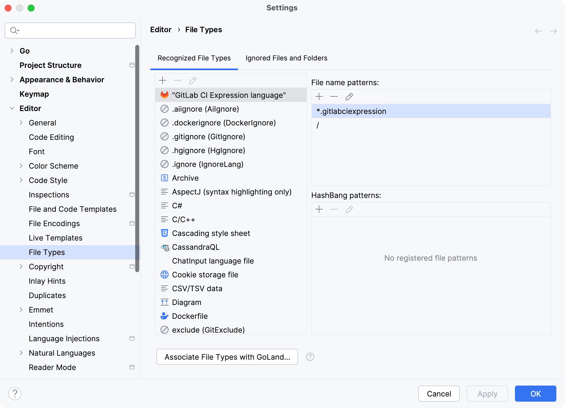文件类型设置 文件类型设置