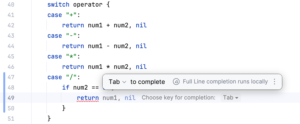 GoLand:整行补全 GoLand:整行补全