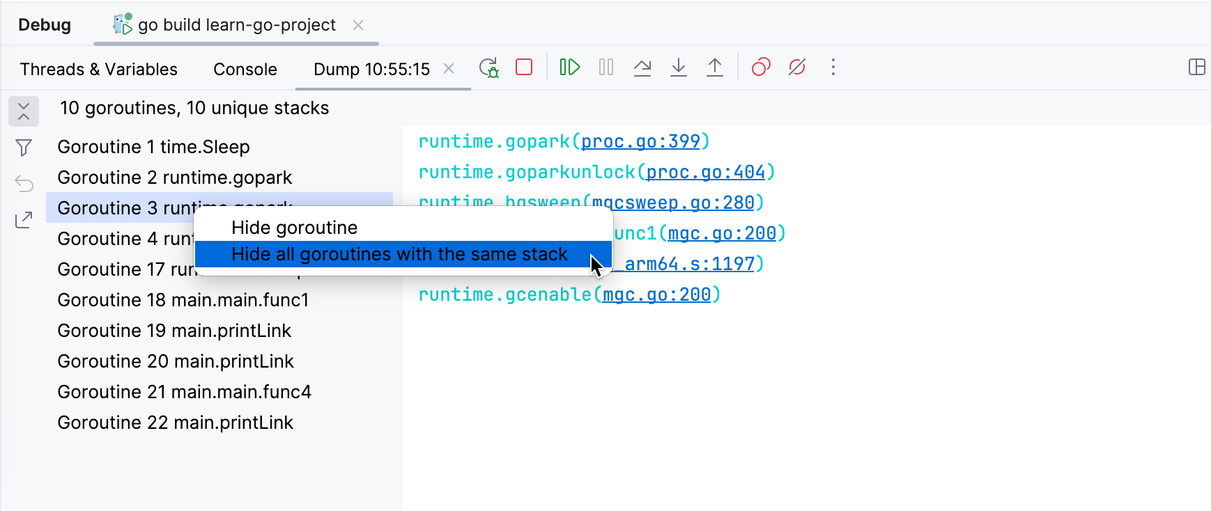 隐藏 goroutine 隐藏 goroutine