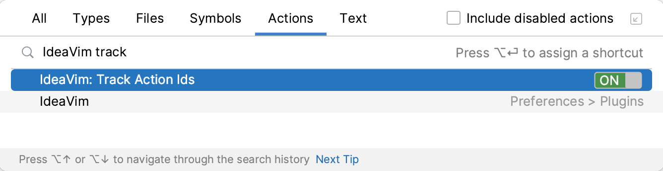 启用 Track Action Ids 功能 启用 Track Action Ids 功能