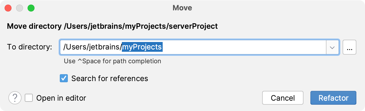 将项目移动到其他位置 将项目移动到其他位置