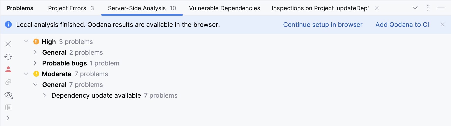 GoLand:问题窗口中的 Qodana 检查结果 GoLand:问题窗口中的 Qodana 检查结果