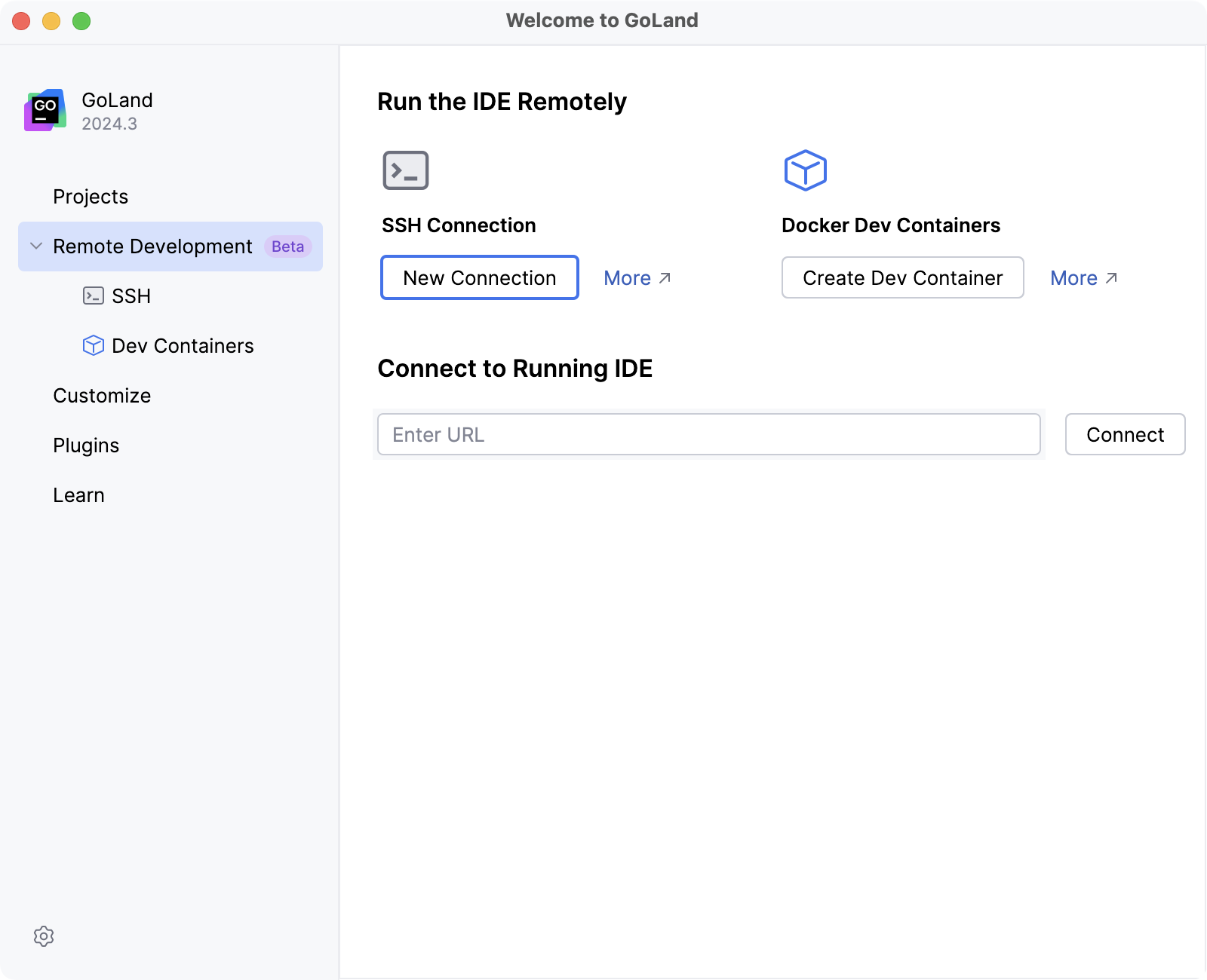 GoLand 欢迎屏幕 GoLand 欢迎屏幕