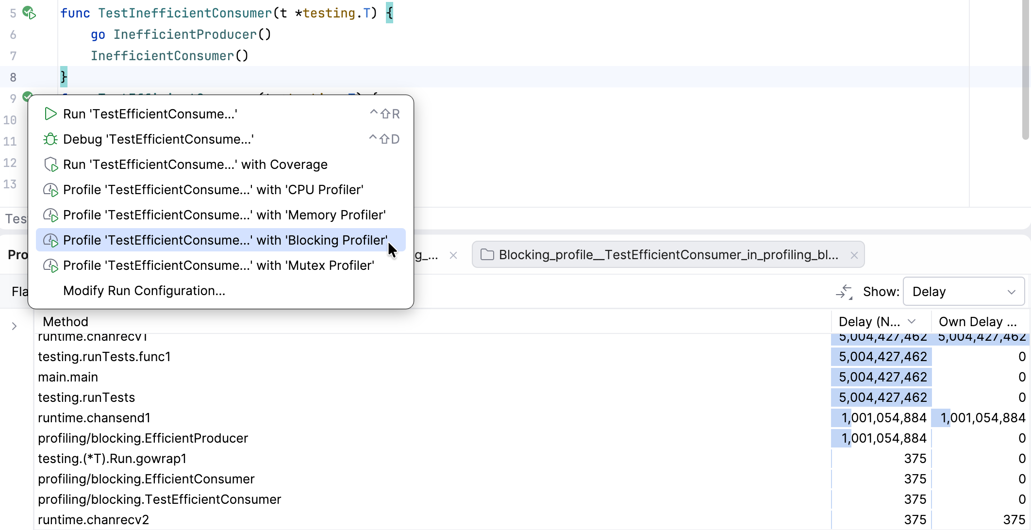 rerunning the blocking profiler rerunning the blocking profiler