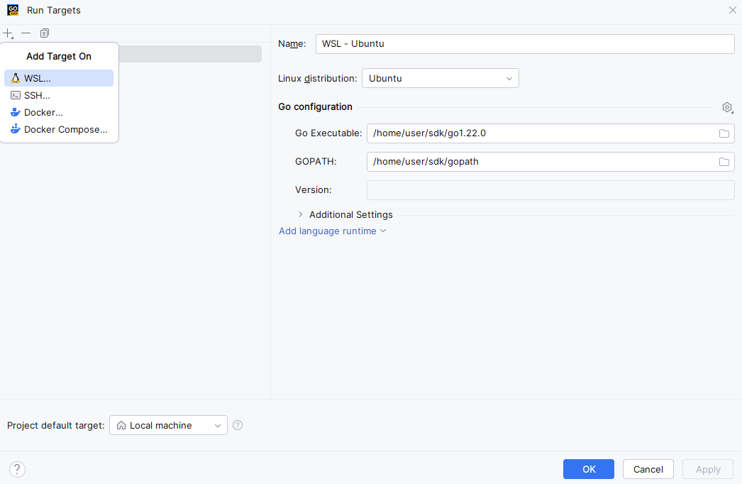 从运行列表中选择 wsl 从运行列表中选择 wsl
