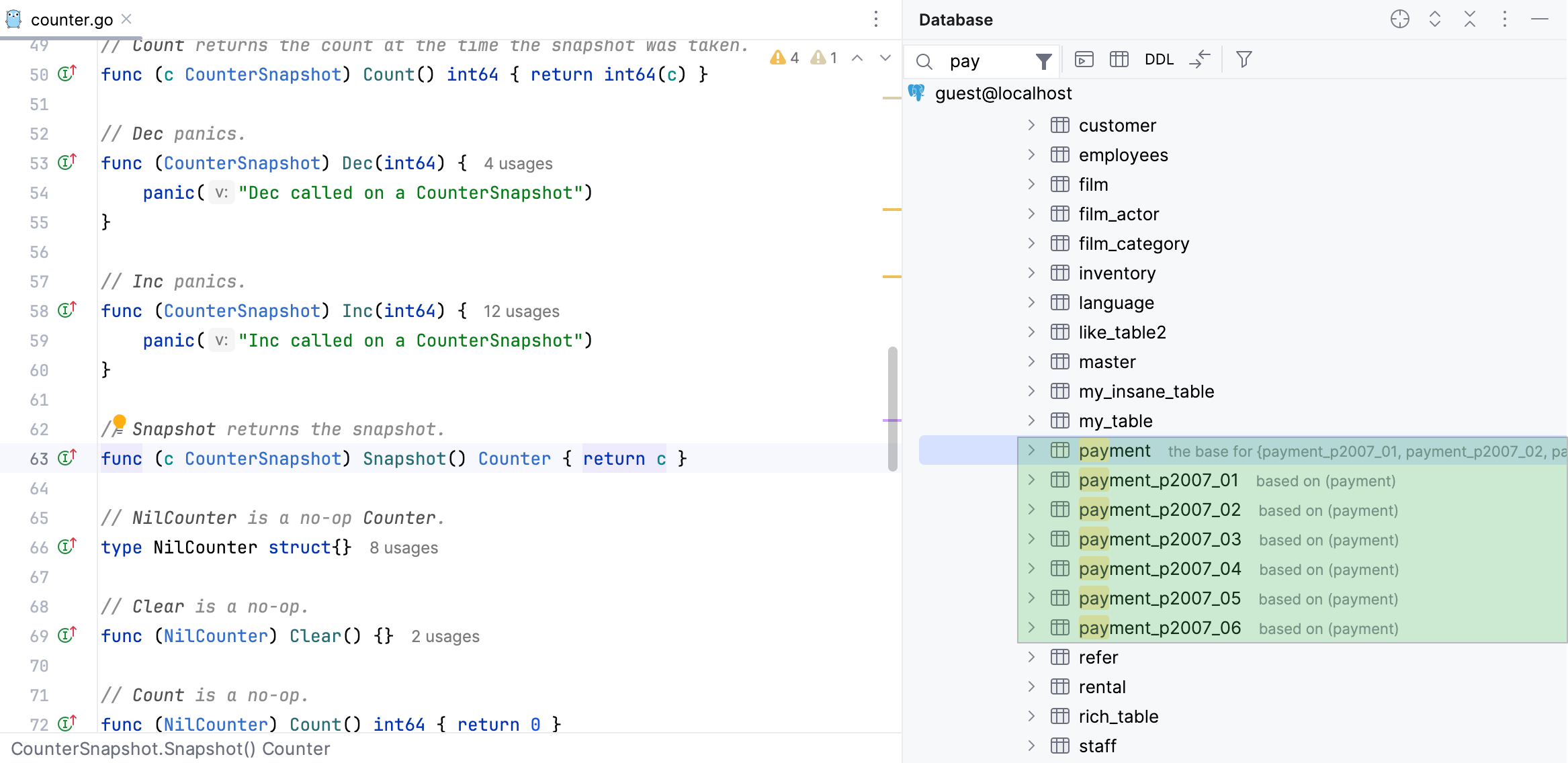 工具窗口中的快速搜索 工具窗口中的快速搜索