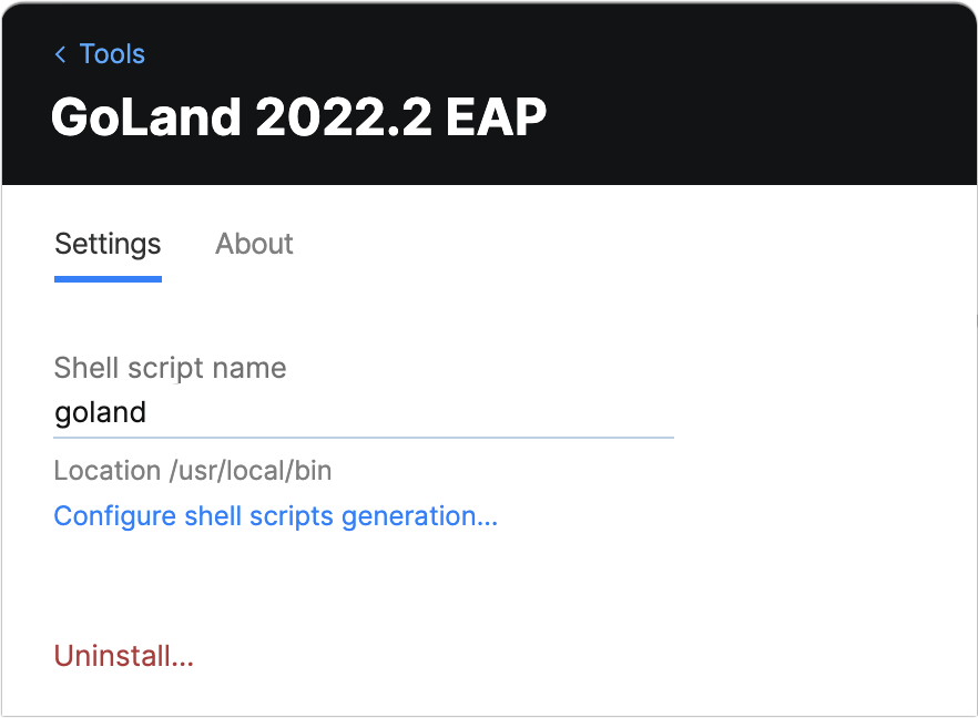 Toolbox App GoLand 设置 Toolbox App GoLand 设置