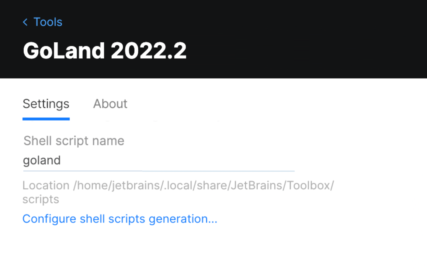 Toolbox App GoLand 设置 Toolbox App GoLand 设置
