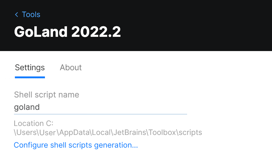 Toolbox App GoLand 设置 Toolbox App GoLand 设置