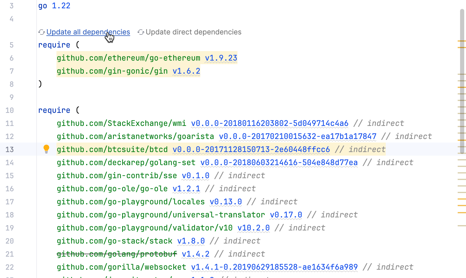 Updating dependencies in go.mod Updating dependencies in go.mod