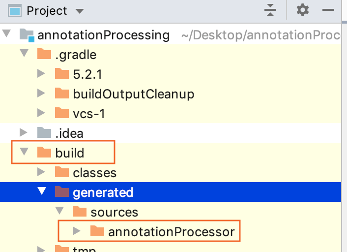 Project tool window: annotationProcessor Project tool window: annotationProcessor