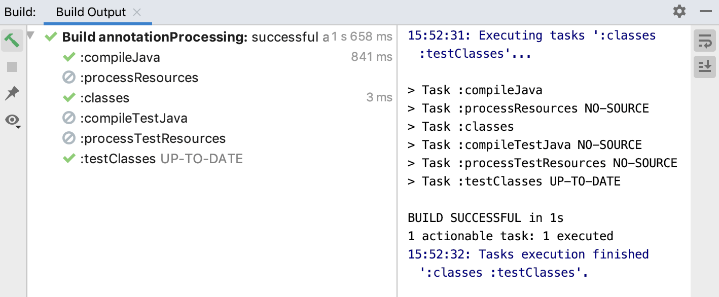 Gradle build output Gradle build output
