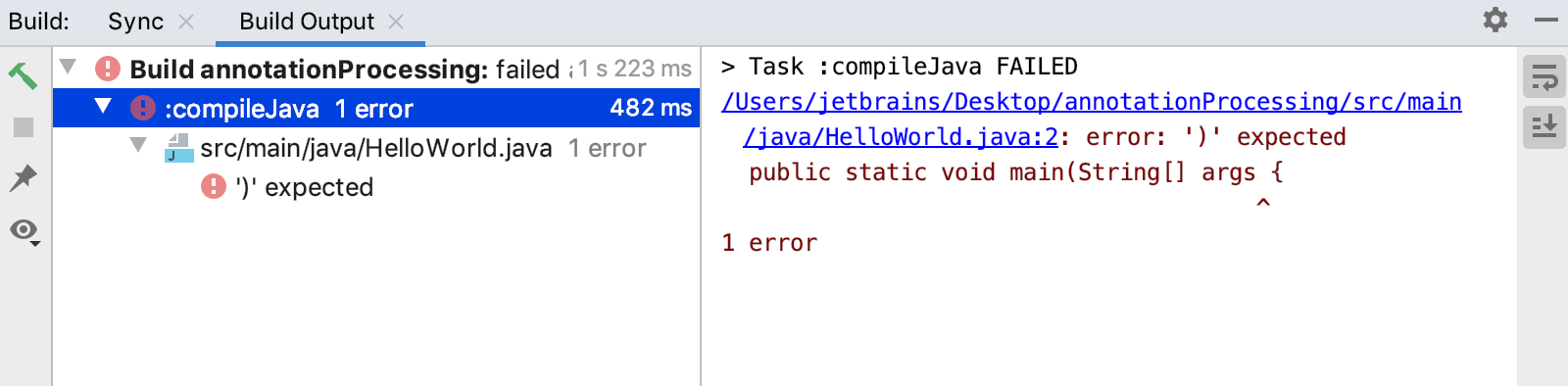 Build tool window: error navigation Build tool window: error navigation