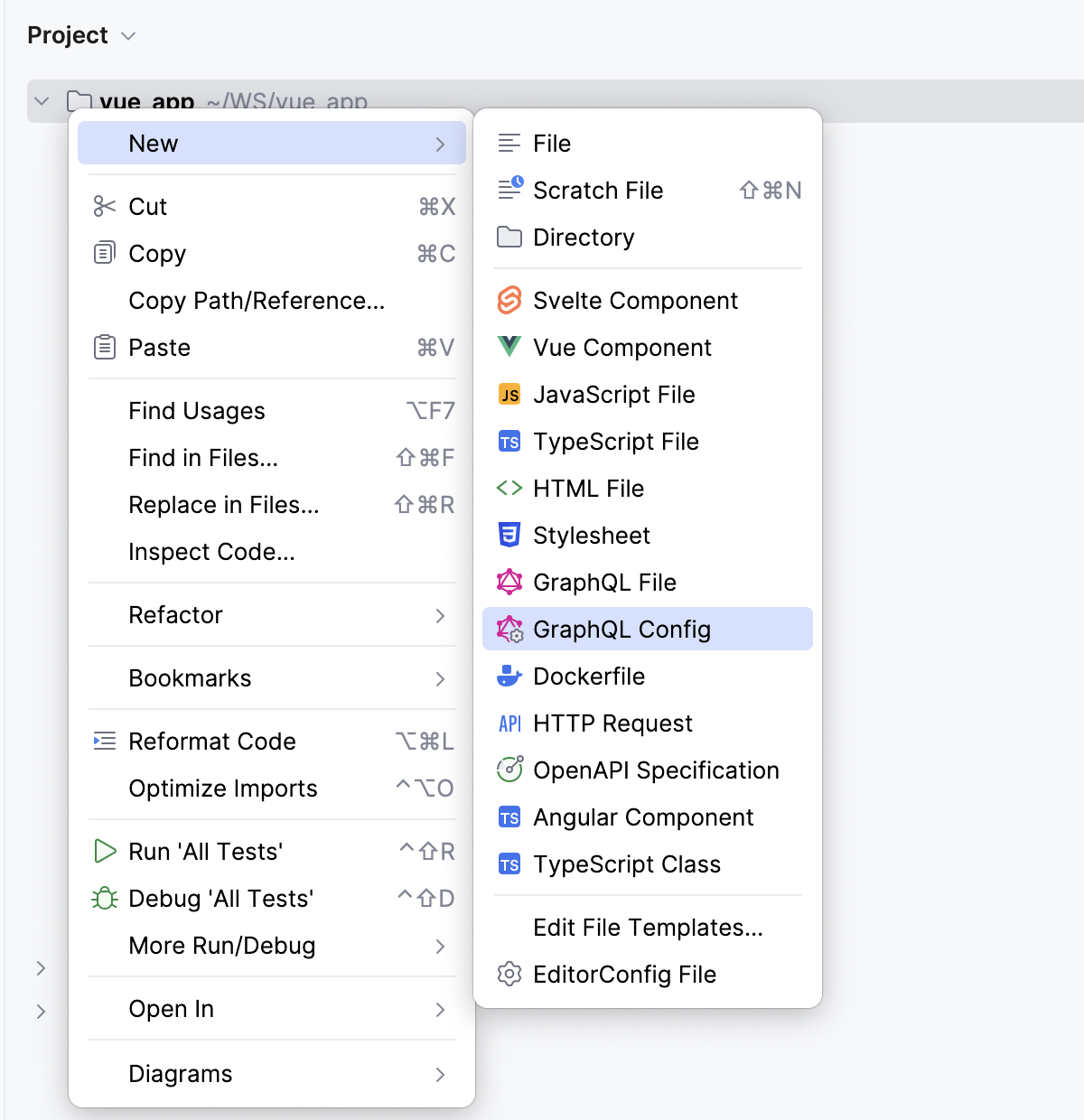 Create GraphQL configuration file Create GraphQL configuration file