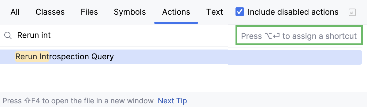 Find the Rerun Introspection Query action Find the Rerun Introspection Query action