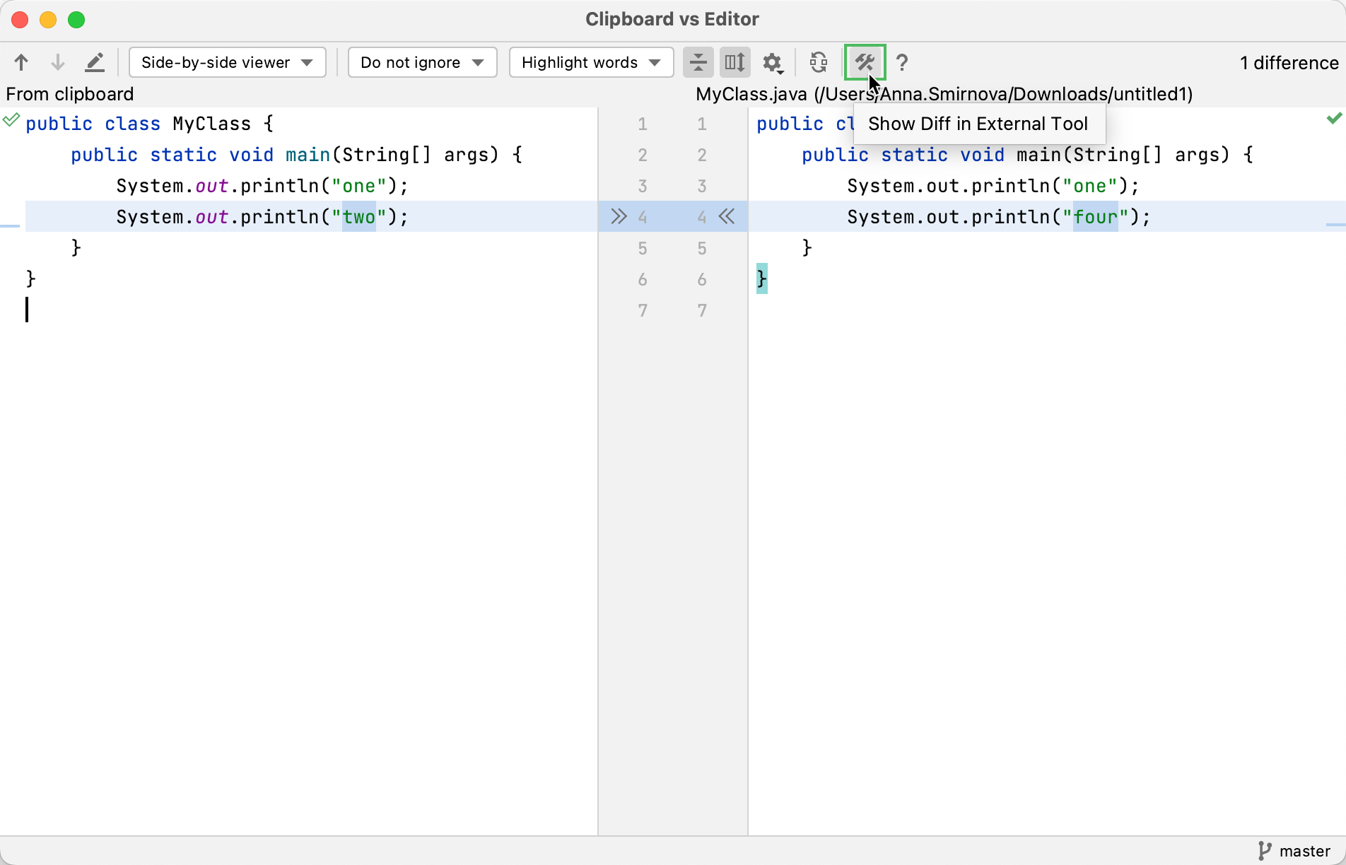 Launch kdiff3 Launch kdiff3