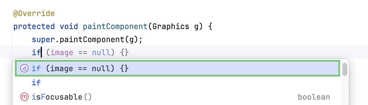 Full Line completion suggestions in completion list Full Line completion suggestions in completion list