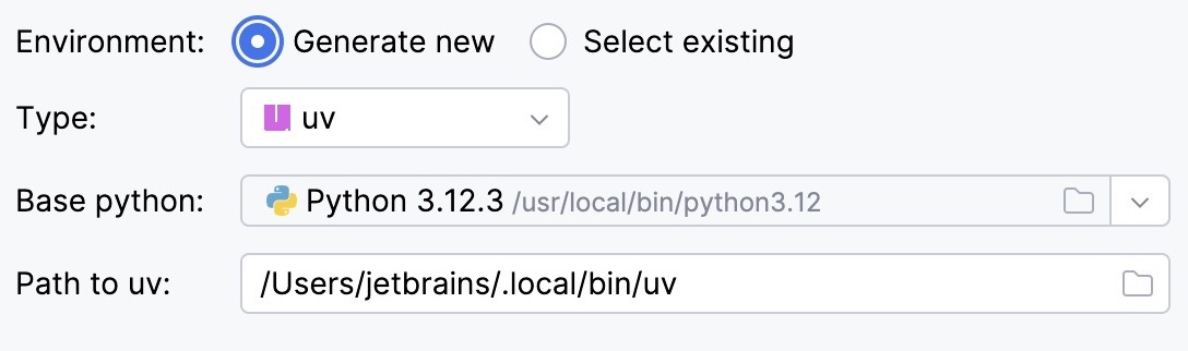 Generate new uv environment Generate new uv environment