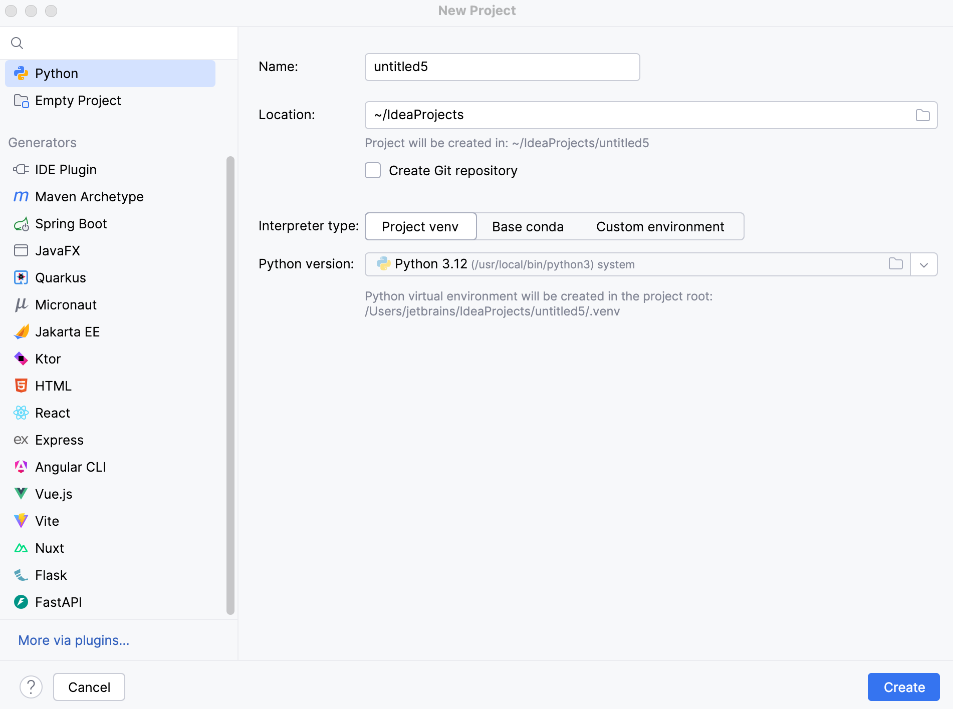 New Python project: existing interpreter New Python project: existing interpreter