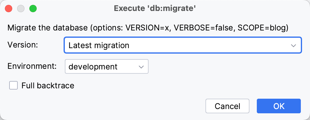 Execute db:migrate Execute db:migrate