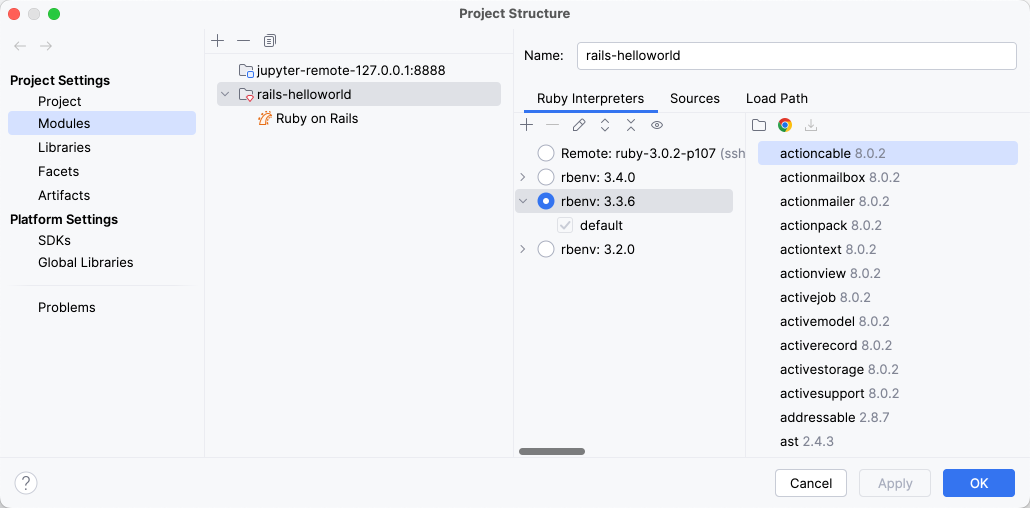 Project Structure dialog / Modules page Project Structure dialog / Modules page