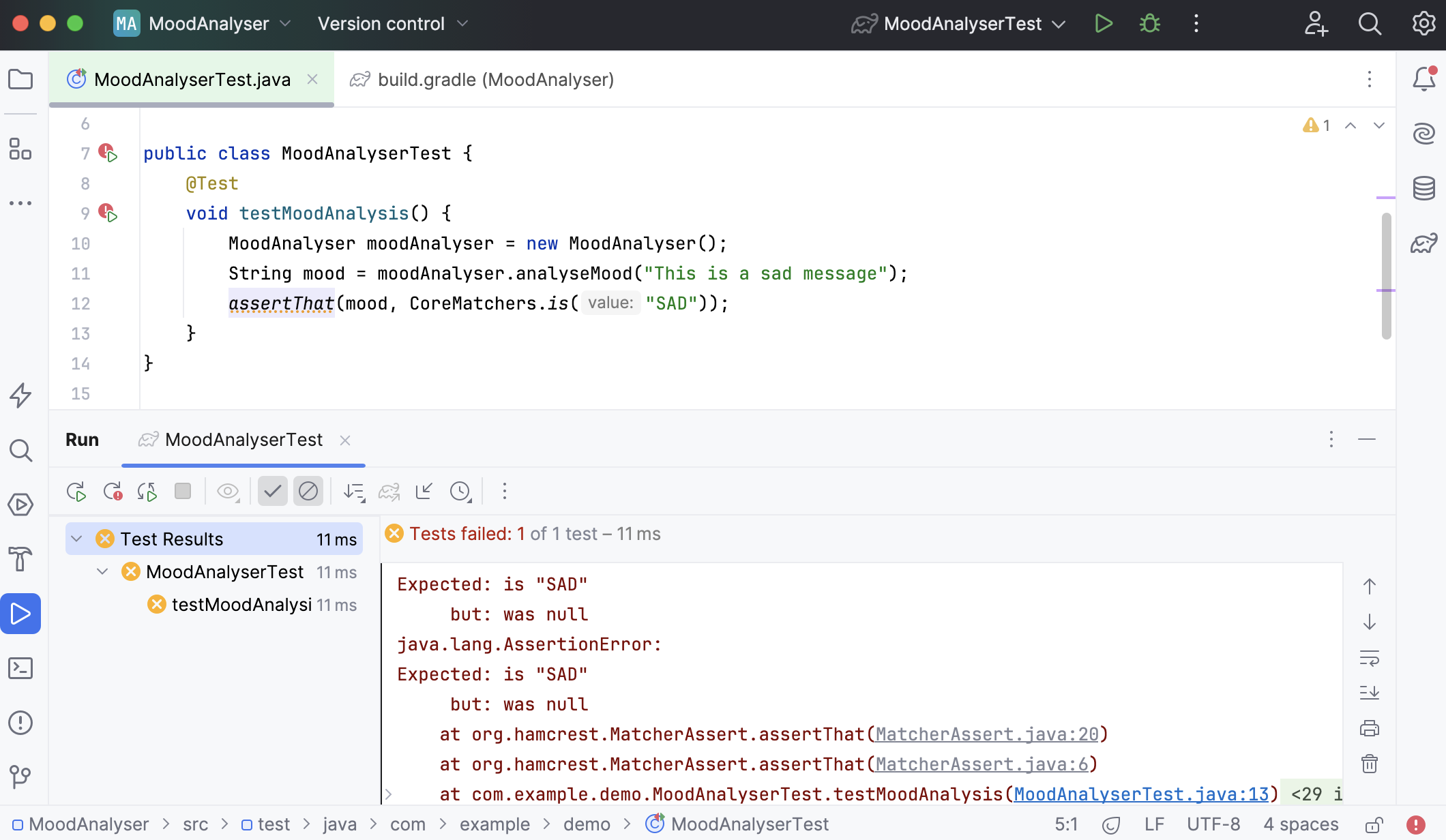 Running the test Running the test